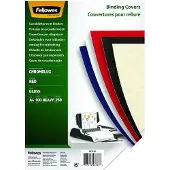 Fellowes Deckblatt Chromolux, Karton, DIN A4, für Draht- und Plastikbindemaschinen, rot, 250g, 100 Stück