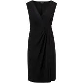 Goldner Kurzgröße: Cocktailkleid mit Raffungen in schwarz | Gr.: 20