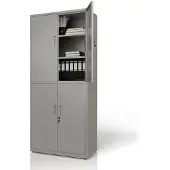 Juskys Aktenschrank aus Metall - Hellgrau