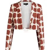 Faina Damen Jacke in Orange Weiss | Gr.: xs