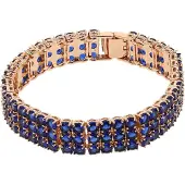 Faina Women Crystal-Studded Bracelet in Rose Gold Navy | Gr.: onesize