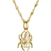 Thomas Sabo Halskette True Romance Spinne Perle 18k Vergoldung