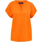 Goldner Kurzgröße: Ärmellose Viskose-Tunika, Uni in orange | Gr.: 24