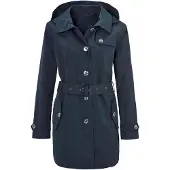 Goldner Kurzmantel im Trenchcoat-Stil in marine | Gr.: 46