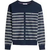 Tommy Hilfiger Jersey Crew Neck Cardigan Dark Night Navy/calico Multi Größe: L | Cardigans Outlet | Damen | Schwarz