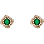 NAEMI Women Earrings in Rose Gold Green | Gr.: onesize