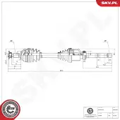 ESEN SKV 40SKV025 Antriebswelle Vorne Rechts für FIAT Scudo (270, 272) Scudo Kastenwagen (270, 272) Scudo Pritsche / Fahrgestell (270, 272) für TOYOTA