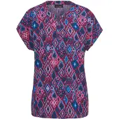 Goldner Schlupfbluse "Bluse mit Tunika Ausschnitt", Damen, Gr. 40, blau (sangria, blau, gemustert), Obermaterial: 100% Viskose CV., Sonstiges, Blusen Schlupfbluse, Tunika-Ausschnitt