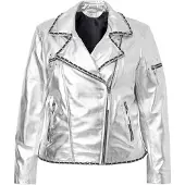 Angel of Style Lederjacke in silber | Gr.: 44