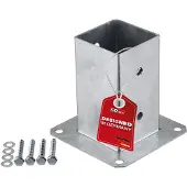 Sotech Pfostenträger Bodenanker Zum Aufschrauben Vierkant 80 x 80 mm Feuerverzinkt