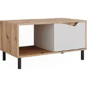 Vicco Couchtisch Marelle Weiß/Artisan 90 x 50 cm mit 1 Tür, Model 57857