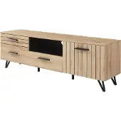 En.casa Fernsehschrank ‘Noppen’ mit Schublade und 2 Türen 150 x 38 x 49 cm Eicheoptik