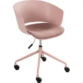 Beliani Bürostuhl Rosa mit Stoffsitz Höhenverstellbar Drehbar Rollen Bequemer Drehstuhl Modernes Design für Büro Home Office