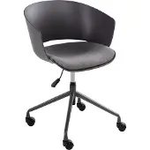 Beliani Bürostuhl Graphitgrau mit Stoffsitz Höhenverstellbar Drehbar Rollen Bequemer Drehstuhl Modernes Design für Büro Home Office