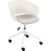 Beliani Bürostuhl Cremeweiß mit Stoffsitz Höhenverstellbar Drehbar Rollen Bequemer Drehstuhl Modernes Design für Büro Home Office