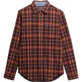 Superdry für Herren. M4011047A Holzfällerhemd rot (L), Lässig, Baumwolle, Langarm