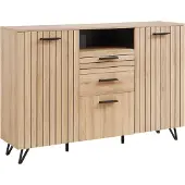 En.casa Sideboard Noppen 100x150x38 cm Eicheoptik