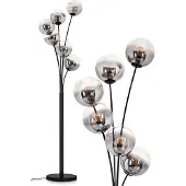 Hofstein Fossobiubo Stehlampe aus Metall/Glas in Schwarz/Rauchfarben/Klar