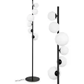 Hofstein Garaguso Stehlampe aus Metall/Glas in Schwarz/Weiß