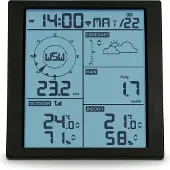 Alecto WS5200 - Professionelle 6 in 1 WLAN-Wetterstation mit App und kabellosem Außensensor, schwarz
