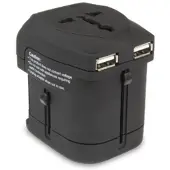 Hamlet XPW2UTRAVEL Universeller USB-Reiseadapter Schwarz 2 Ports 150+ Länder