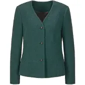 Goldner Langarm Jersey-Blazer, Baumwolle in smaragd | Gr.: 44