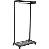 MAUL Garderobenständer MAULbolero, mit Rollen, Hut- & Schuhablage, B 780 x T 460 x H 1660 mm, Metall, schwarz