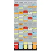 Franken T-Kartentafel 5-Tage Wochenplaner, 31,5 x 78 cm, 5 Träger, 35 Schlitze, PV-SET2