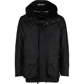 Barbour gewachste Jacke einfarbig dunkelblau normaler Schnitt
