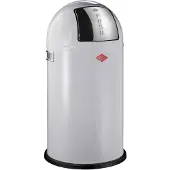 Wesco Abfallsammler 175831-76 PUSHBOY in COOL GREY mit 50 Liter Volumen und Klappdeckel / Abfalleimer / Mülleimer