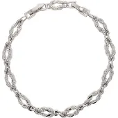 Faina Women Bracelet With Rhinestones in Silver | Gr.: onesize