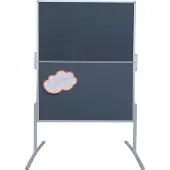 Franken Moderationstafel PRO, klappbar, beidseitig verwendbar, B 1200 x H 1500 mm, Filz, grau, MT880312