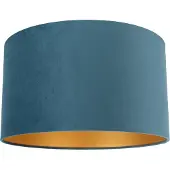 QAZQA Samt Lampenschirm blau 35/35/20 mit goldener Innenseite