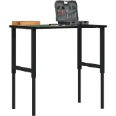 vidaXL Werkbank Dunkelbraun 100x60x(71,5-98) cm Massivholz Eiche