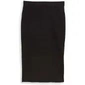 Tom Tailor Damen Midi-Rock mit Schlitz, schwarz, Uni, Gr. 40