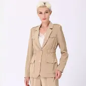 Smart & Joy Safari-Blazer mit geraffter Taille