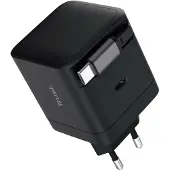 Trust Maxo USB-C-PD-Ladegerät mit 65 W und einziehbarem Ladekabel, Drinnen, AC, 20 V, 0,67 m, Schwarz