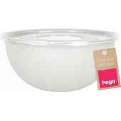 Höga Küchenschüssel mit Deckel, Kunststoff, Weiß, 3L