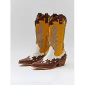 Buonarotti Cowboylaarzen Wit Retro Geel