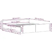 vidaXL Bettgestell ohne Matratze Schwarze Eiche 180x200 cm Holzwerkstoff