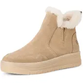 Tamaris Damen Winterboots Beige Leder & Textil Größe: 37