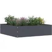 vidaXL Rasenkante 50 x 50 x 13 cm Stahl Anthrazit