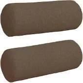 vidaXL Bolsterkissen 2 stk. Stoff Braun Ø 15 x 40 cm
