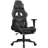 vidaXL Gaming-Stuhl Schwarz und Grau Kunstleder