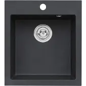 Siko PABLO2091, Aufsatzwanne, Quadratisch, Granit, Schwarz, 1 Becken, 450 mm
