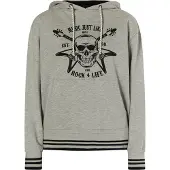 MyMo ROCKS Kapuzenpullover Damen grau melange