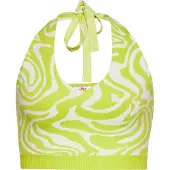 Mymo Crop-Top Damen WOLLWEISS LIMETTE