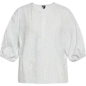 Dreimaster Bluse Damen hellblaues Wollweiß