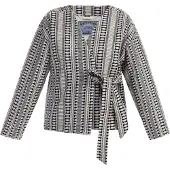 Dreimaster Wickeljacke Damen Dunkelmarine Wollweiss