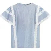 Dreimaster Blusenshirt Mädchen Hellblaue Dünne Streifen